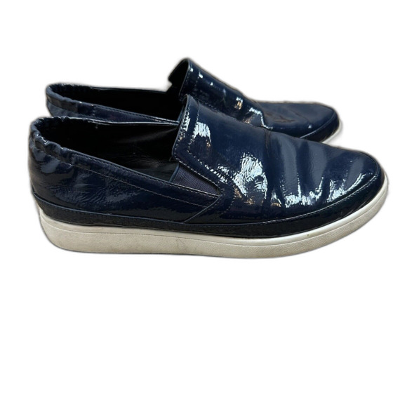 Donald Pliner Martyn Navy Blue Crinkle Slip On Sneaker Sz 6 M - Picture 1 of 9
